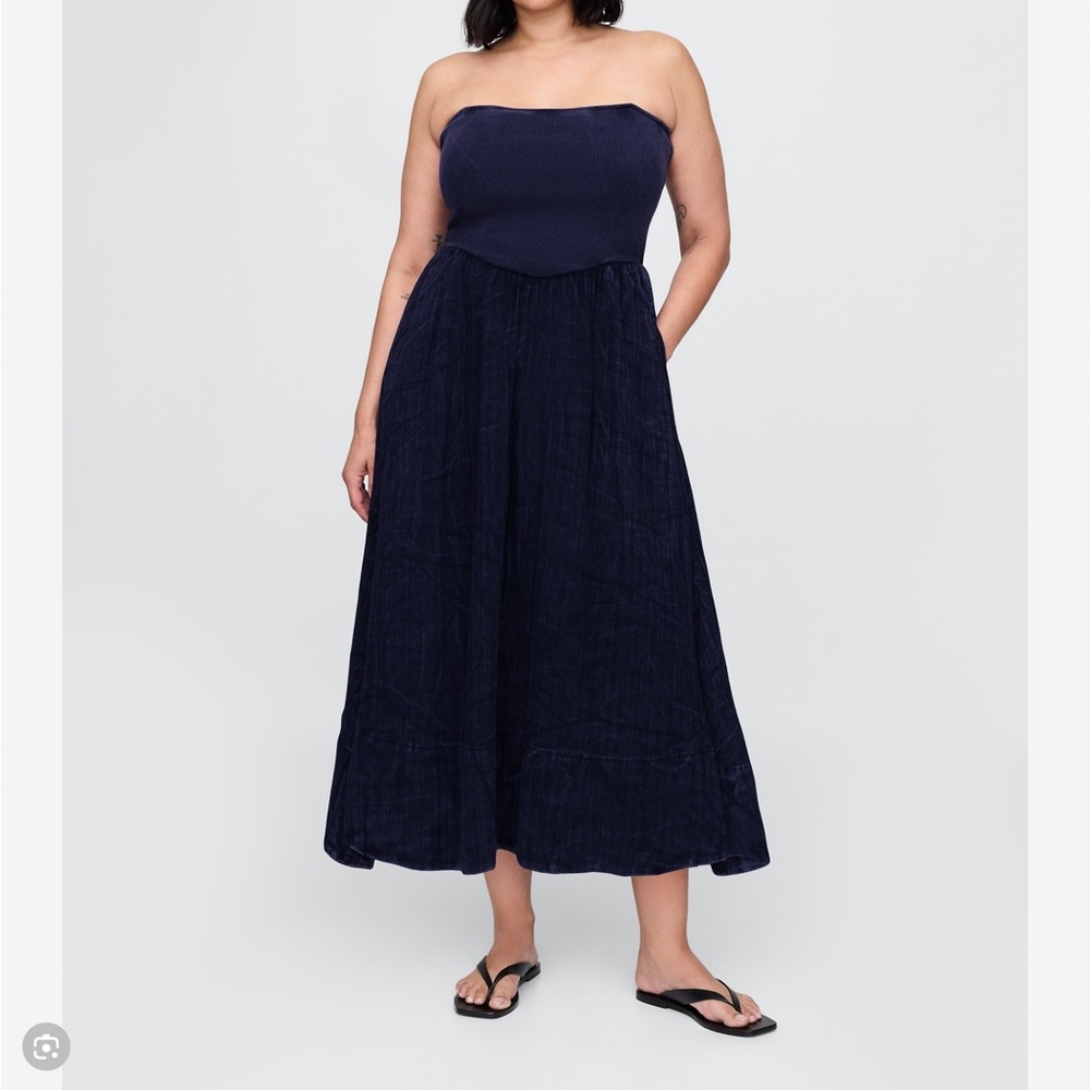 Cotton Gauze Mixed Media Maxi Dress - Picture 3 of 7
